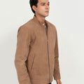 Schott Beige Racer Matte Leather Jacket - Right