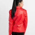 Sierra Red Leather Biker Jacket - Back