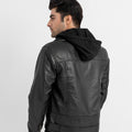 Sterling Blaze Black Leather Biker Jacket - Back