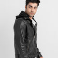 Sterling Blaze Black Leather Biker Jacket - Right