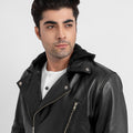 Sterling Blaze Black Leather Biker Jacket - Zoom