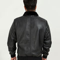 Storm Faux-fur Embellished Black Leather Jacket - Back