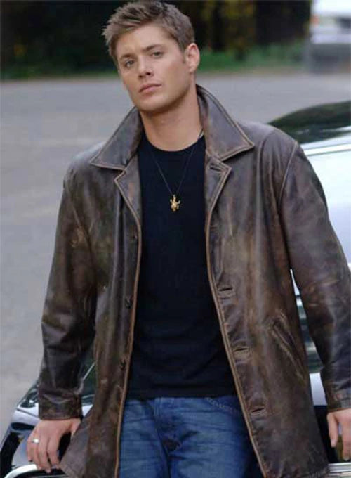 Supernatural Dean Winchester 3/4 Brown Leather Trench Coat