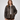 Sydney Sweeney Brown Bomber Leather Jacket - Open Zipper