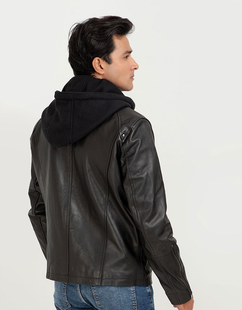 Teen Spirit Black Leather Jacket - Back