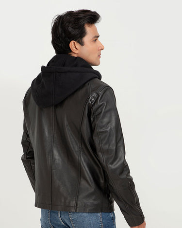 Teen Spirit Black Leather Jacket - Back