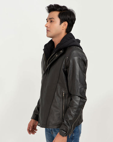 Teen Spirit Black Leather Jacket - Left