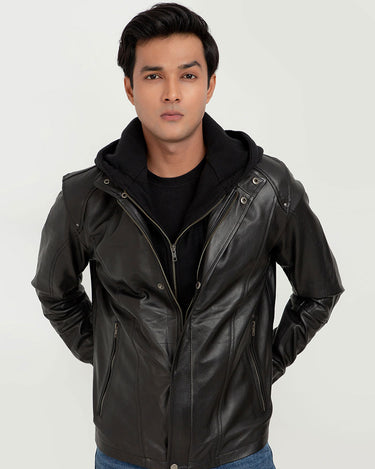 Teen Spirit Black Leather Jacket - Zipped