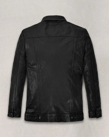 Tom Holland Uncharted Black Leather Jacket - Back