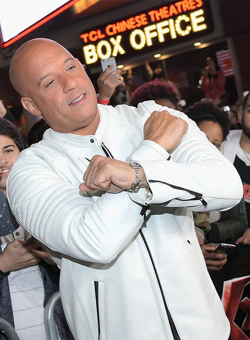 Vin Diesel Return Of Xander Cage Premiere White Leather Jacket Movie