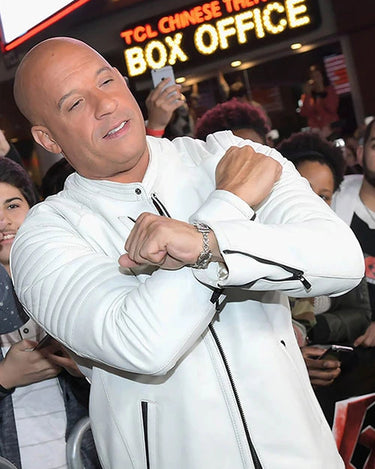 Vin Diesel Return Of Xander Cage Premiere White Leather Jacket Movie