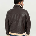 Waylen Ginger B-3 Brown Bomber Aviator Jacket - Back