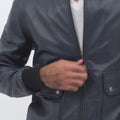 Armin Blue Bomber Aviator Leather Jacket - Video