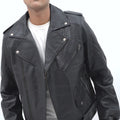 Damon Black Leather Belted Biker Jacket - Video