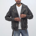 Damon Distressed Brown Leather Belted Biker Jacket - Video