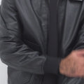 Demi Lined White Shearling Black Aviator Leather Jacket - Video