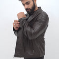 Landon Brown Quilted Biker Leather Jacket - Video