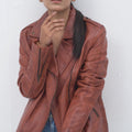 Sierra Brown Leather Biker Jacket - Video