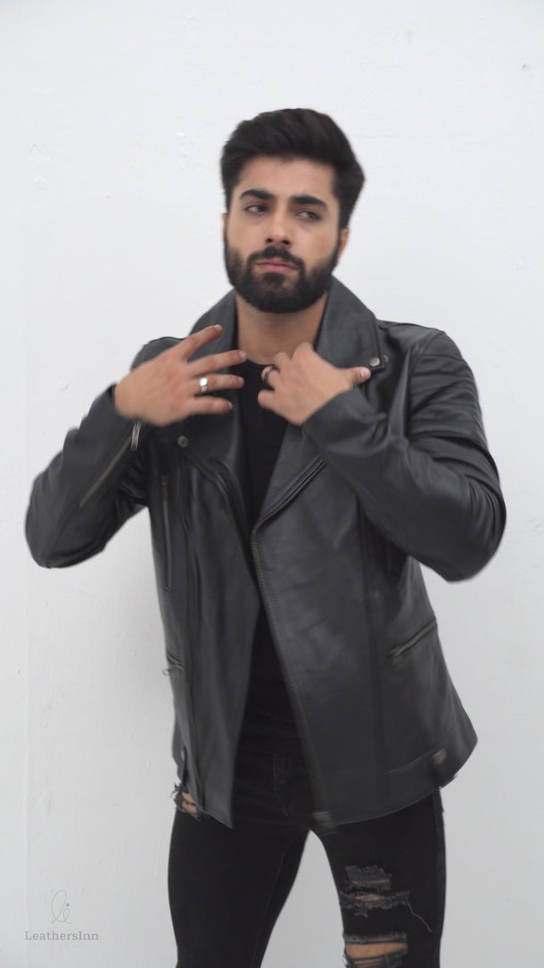 Marco Sheen Black Leather Biker Jacket - Video