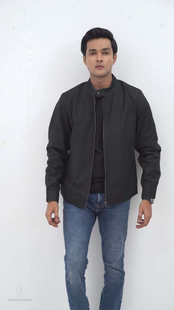 Samael Black Racer Matte Leather Jacket - Video