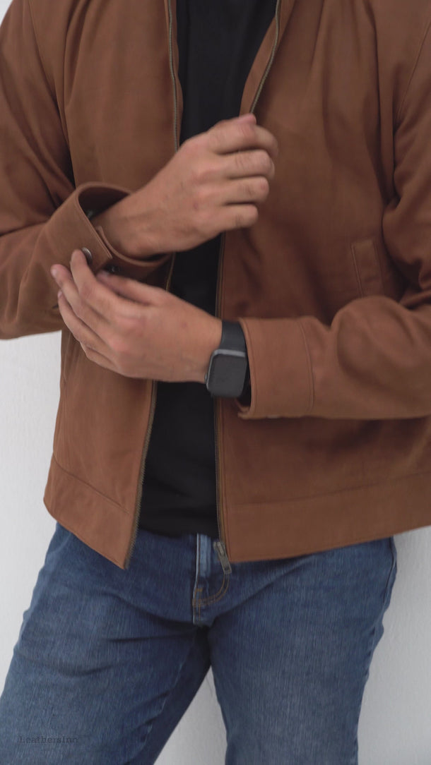 Fernando Brown Racer Matte Leather Jacket - Video