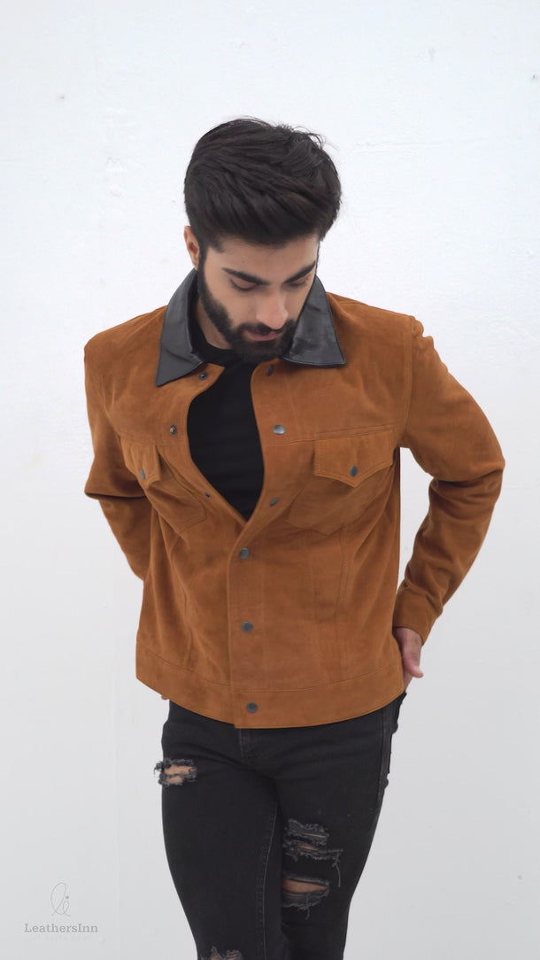 Nolan Brown Suede Shirt Leather Jacket - Video