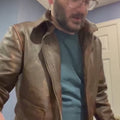 Indiana Jones Cowhide Distressed Brown Leather Jacket - Video